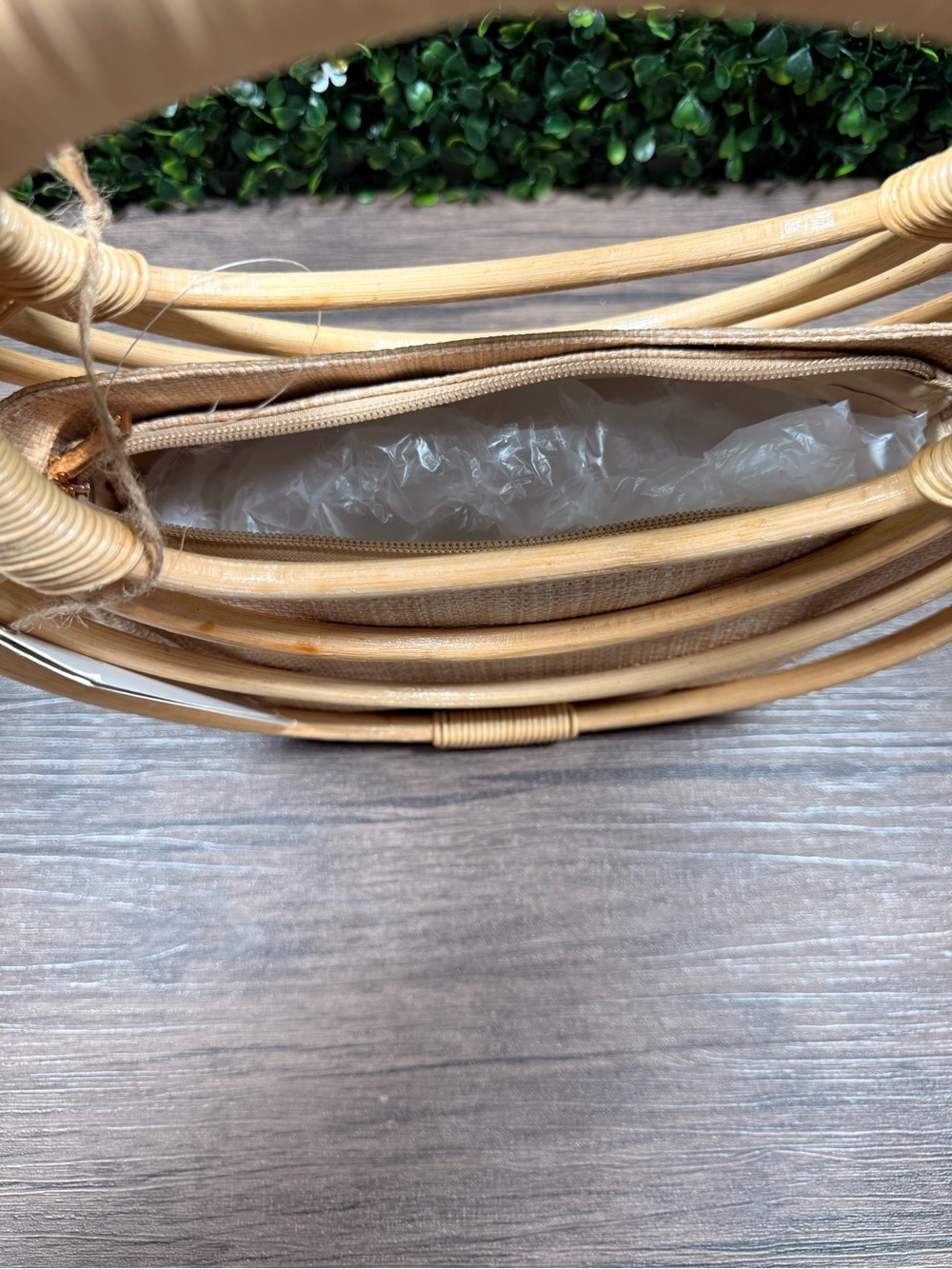 Antik Kraft Natural Rattan Circle Top-Handle Bag - Beige - Picture 3 of 3